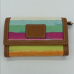 Colorful Striped Coach Wallet